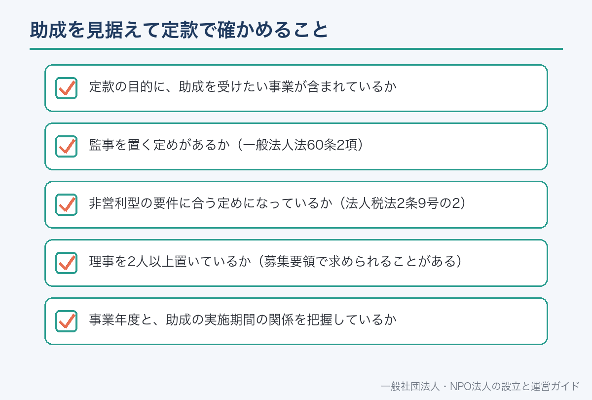 非営利型と監事が問われる理由